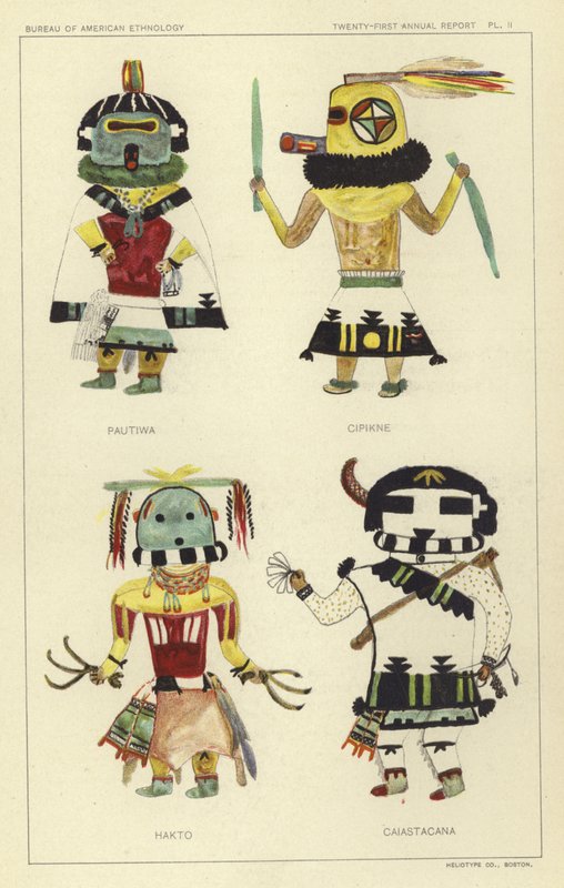Pautiwa, Cipikne, Hakto, Caiastacana (fargelitografi) av American School