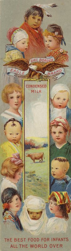 Bilder av barn, reklame for kondensert melk av American School