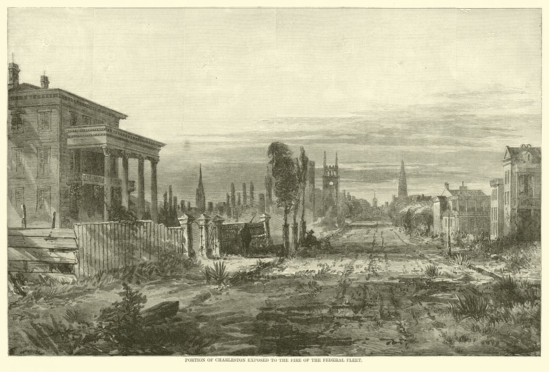 Del av Charleston utsatt for brannen fra den føderale flåten, august 1863 av American School