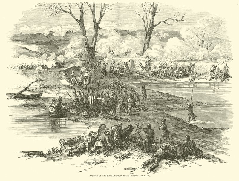 Posisjonen til det sjette Missouri etter å ha krysset Bayou, desember 1862 av American School
