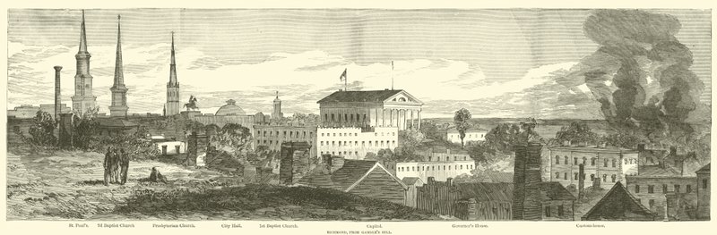 Richmond, fra Gambles Hill, april 1865 av American School