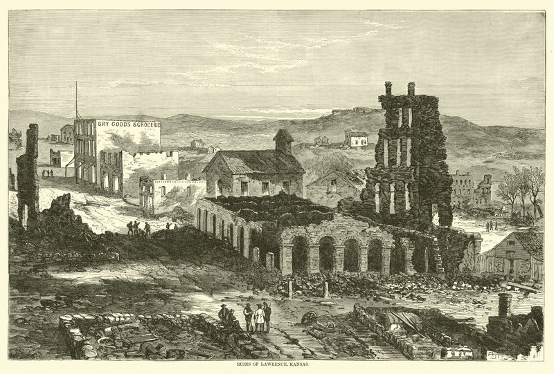 Ruins of Lawrence, Kansas, august 1863 av American School