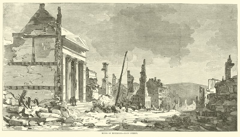 Ruinene av Richmond, Main Street, april 1865 av American School