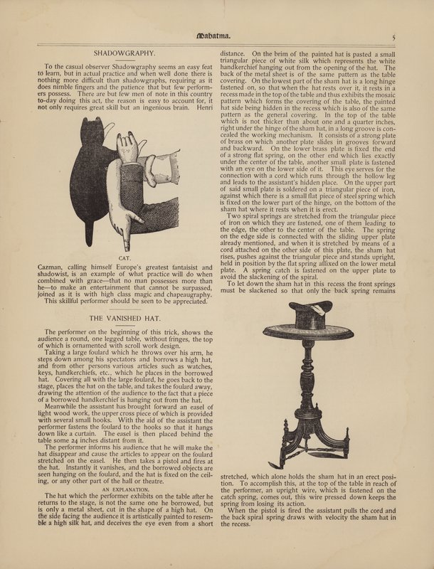 Shadowgraphy, The Cat, The Vanished Hat av American School