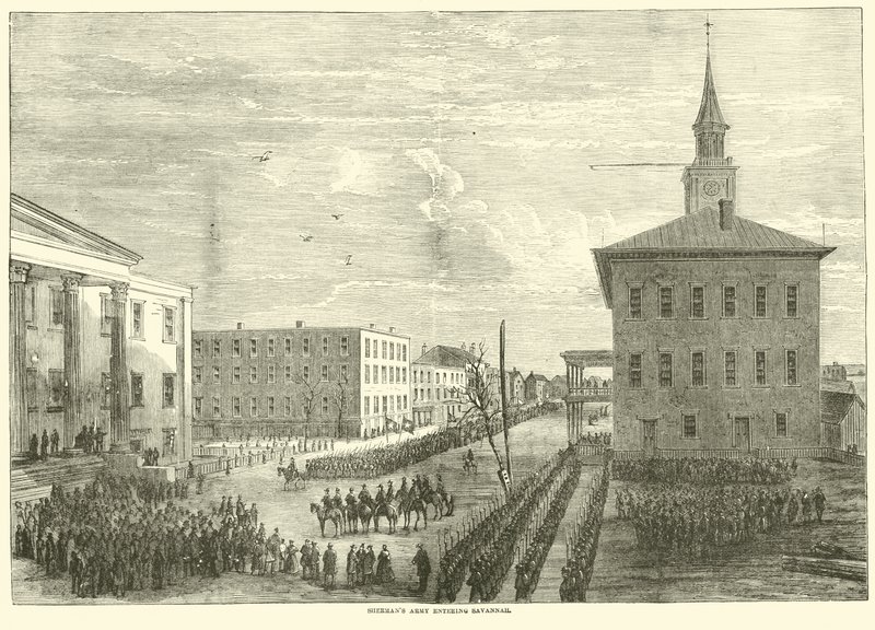 Shermans hær på vei inn i Savannah, desember 1864 av American School