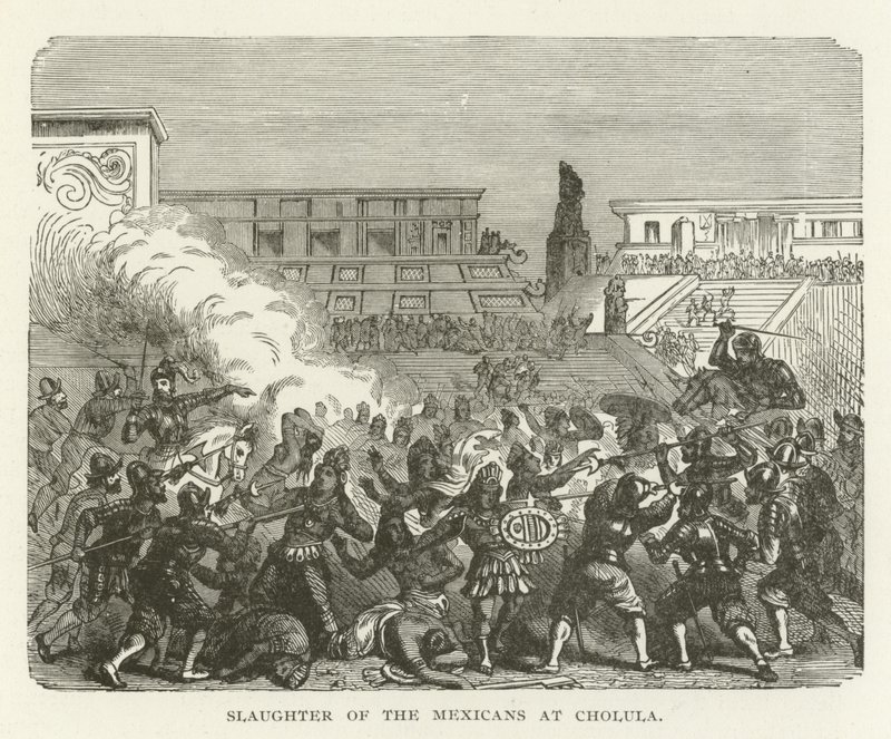 Slakting av meksikanerne ved Cholula av American School