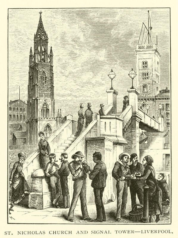 St Nicholas Church og Signal Tower, Liverpool av American School