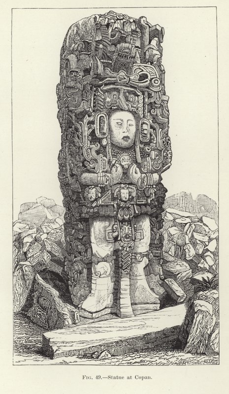 Statue ved Copan av American School