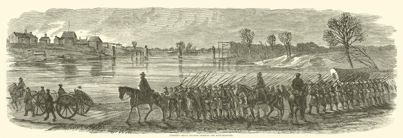Sumners Grand Division krysser Rappahannock, desember 1862 av American School