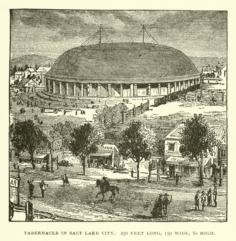 Tabernaklet i Salt Lake City, 250 fot langt, 150 meter bredt, 80 fot høyt av American School