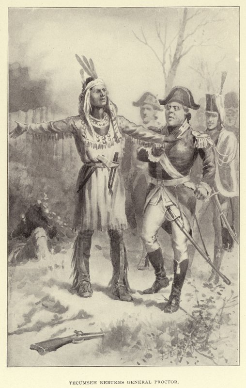 Tecumesh irettesetter general Proctor (litografi) av American School