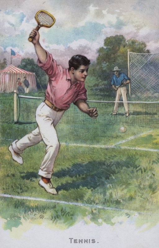 Tennis (fargelitografi) av American School
