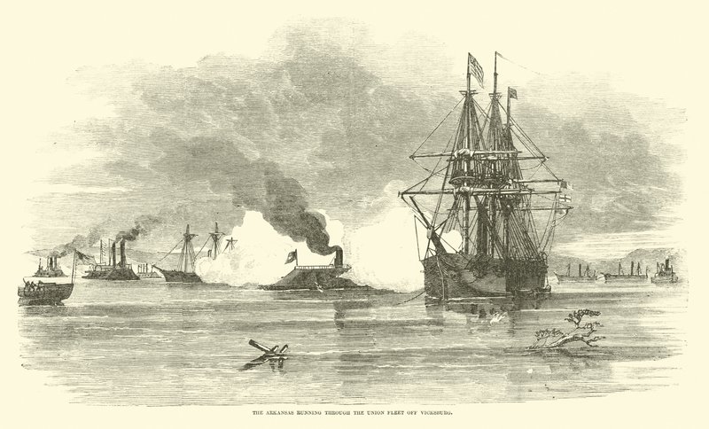 Arkansas løp gjennom unionsflåten utenfor Vicksburg, juli 1862 av American School
