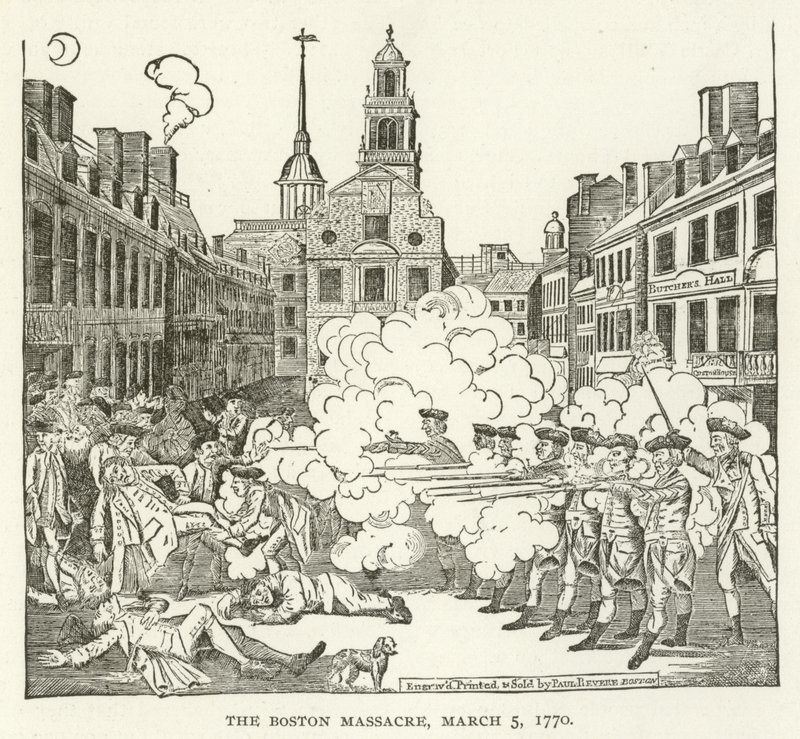 Boston-massakren, 5. mars 1770 av American School