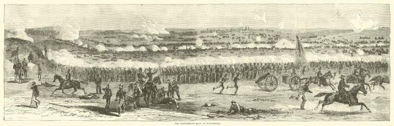 The Confederate Rout ved Winchester, september 1864 av American School
