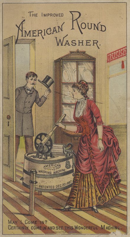 Den forbedrede amerikanske runde skiven (chromolitho) av American School