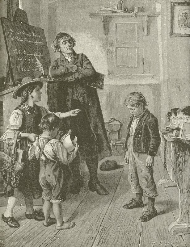 The Reckless Pupil, fra maleriet av W Schutze av American School