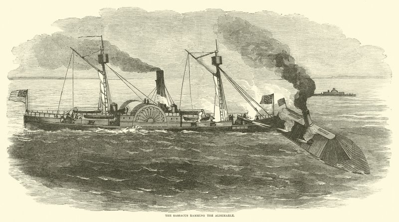 Sassacus raser mot Albemarle, oktober 1864 av American School