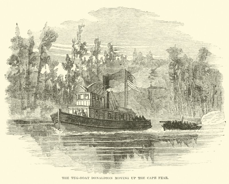 Taubåten Donaldson beveget seg oppover Cape Fear, mars 1865 av American School