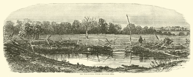 Hvetefeltet der Reynolds falt, juli 1863 av American School