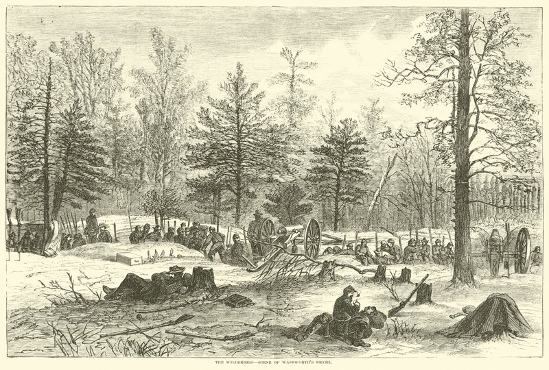 The Wilderness, scene for Wadsworths død, mai 1864 av American School