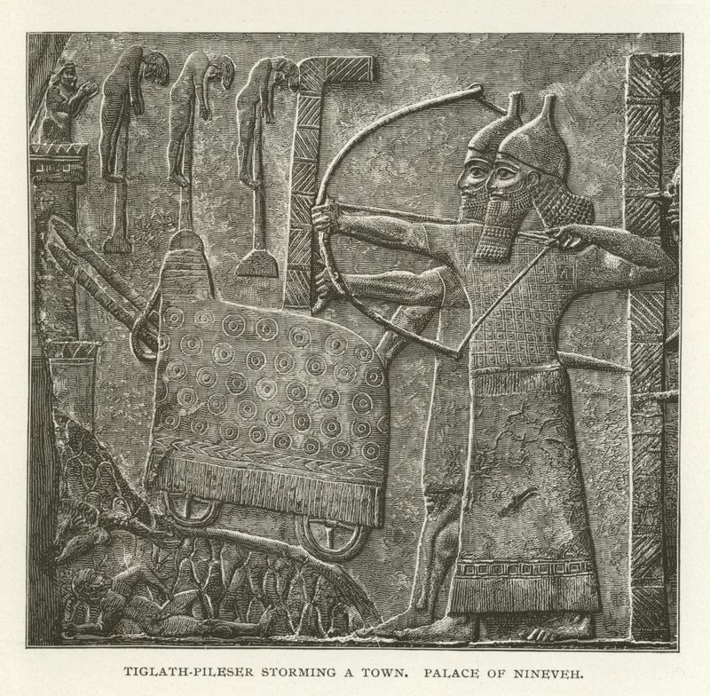Tiglath-Pileser stormer en by, Palace of Nineveh av American School