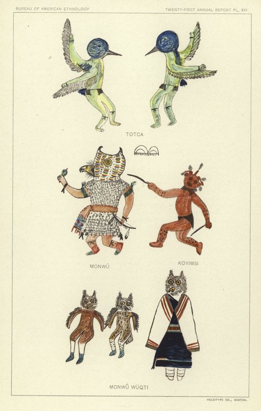 Totca, Monwu, Koyimsi, Monwu Wuqti (farge litho) av American School