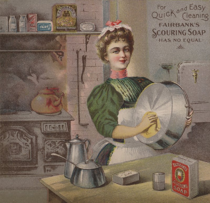 Trade card-reklame Fairbanks skuresåpe av American School