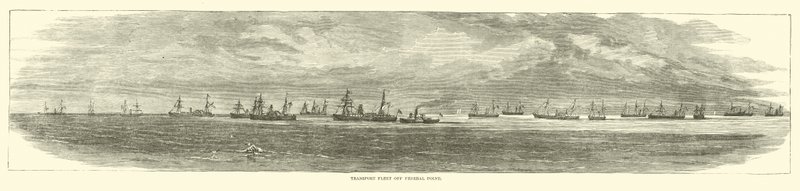 Transportflåte utenfor Federal Point, desember 1864 av American School