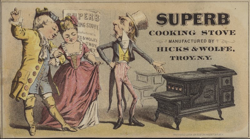 Onkel Sam selger en superb komfyr (chromolitho) av American School