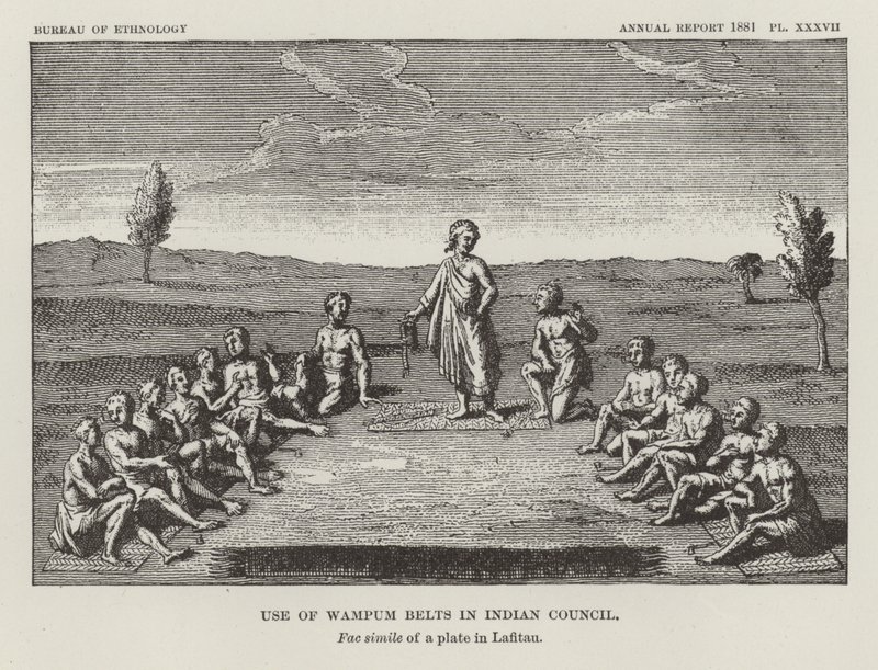 Bruk av Wampum-belter i Indian Council av American School