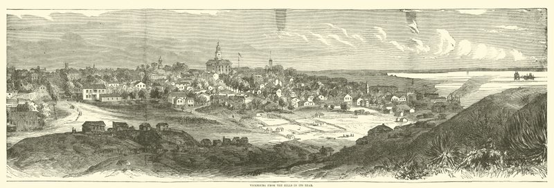 Vicksburg fra åsene bak, mai 1863 av American School