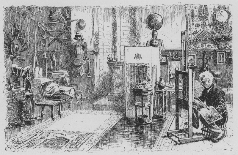 Utsikt over Geromes atelier (litho) av American School