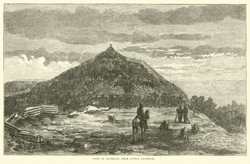 Utsikt over Kenesaw fra Little Kenesaw, juni 1864 av American School