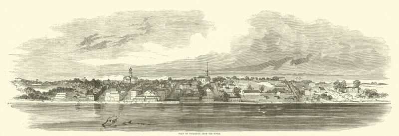 Utsikt over Vicksburg fra elven, juni 1862 av American School