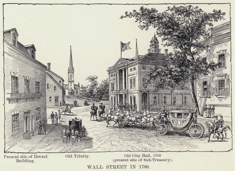 Wall Street i 1700 (litho) av American School
