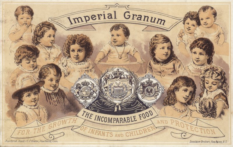 Små barn annonserer for Imperial Granum av American School