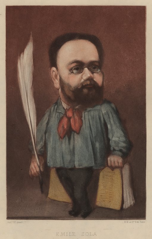Emile Zola , fransk romanforfatter, dramatiker og journalist av Andre Gill