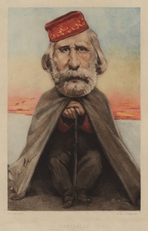 Giuseppe Garibaldi , italiensk soldat, politiker og nasjonalist av Andre Gill