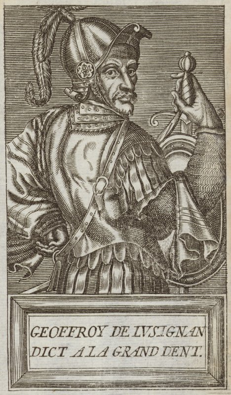 Geoffrey av Lusignan, greve av Jaffa og Ascalon, Lord of Vouvant og Mervent av Montcontour og Soubise, illustrasjon fra 