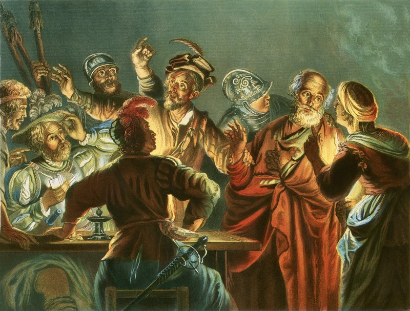 Peter fornekter Kristus av Andreas Cellarius