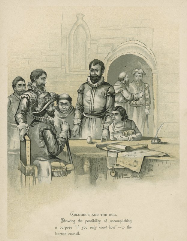 Columbus og egget (chromolitho) av Andrew Melrose