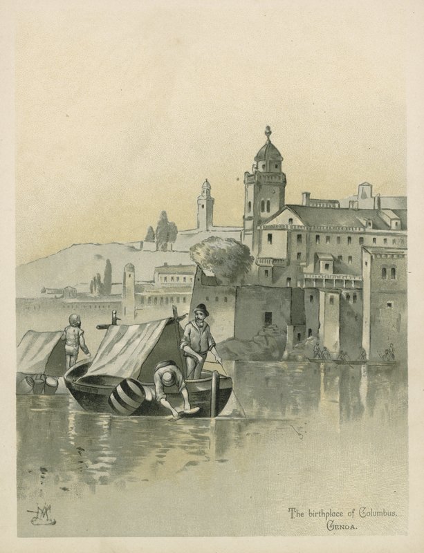 Genova, fødestedet til Christopher Columbus (chromolitho) av Andrew Melrose