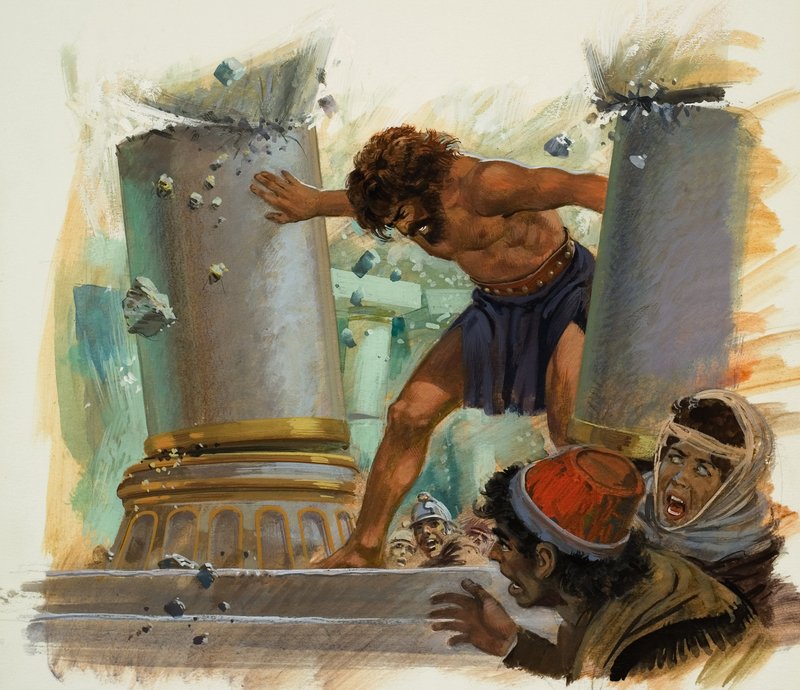 Samson (gouache på papir) av Andrew Howat
