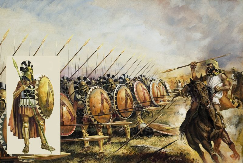 Spartansk hær (gouache på papir) av Andrew Howat