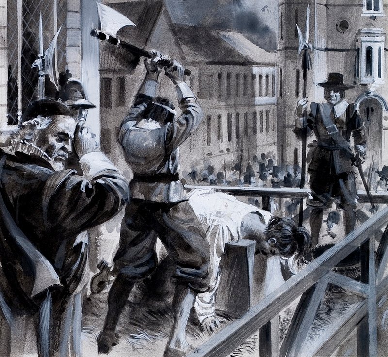Henrettelsen av kong Karl I i Whitehall, 30. januar 1649 av Andrew Howat