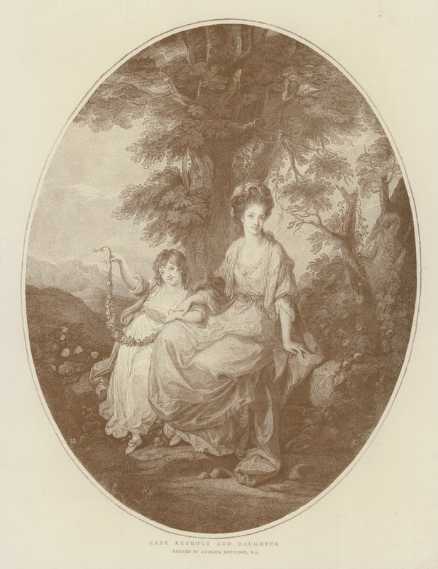 Lady Rushout og datter av Angelica Kauffmann