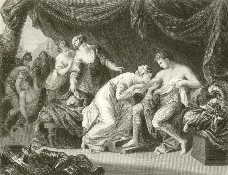 Gift sugd fra såret til prins Edward av hans kone Eleanor av Angelica Kauffmann