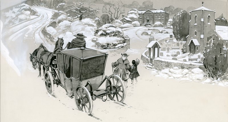 Hus fra 1700-tallet i snøen av Angus McBride