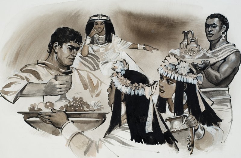 Antonius og Kleopatra (gouache på papir) av Angus McBride